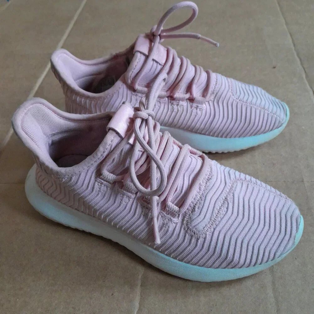 Adidas Women's Pink and White Athletic Sneakers Size 3.5